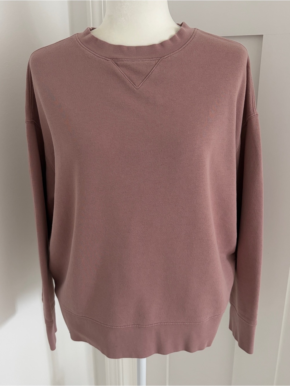 Vince Women’s Medium Mauve Pink Cotton Crewneck Sweatshirt Oversized Pullover*K9